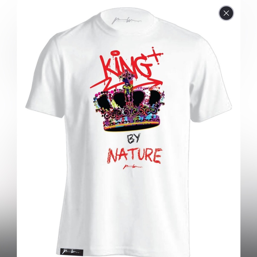 Positive Wear Mens White King T-Shirt Designer